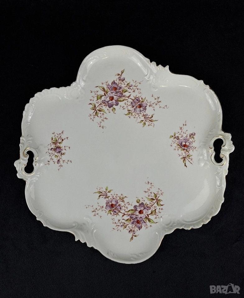 Голямо порцеланово плато с дръжки, снимка 1