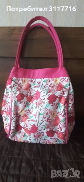 Дамска флорална чанта от плат, снимка 1