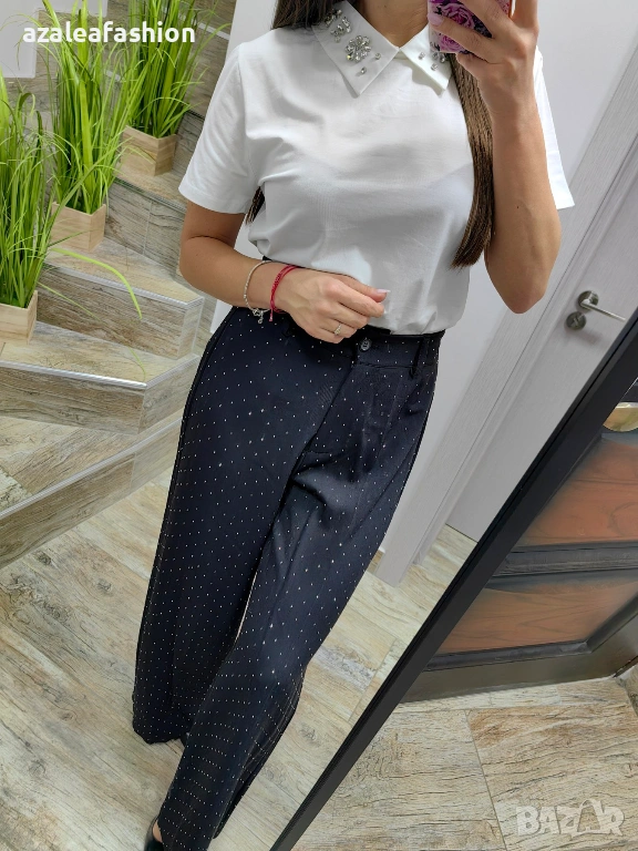 Дамски панталон с камъчета, снимка 1