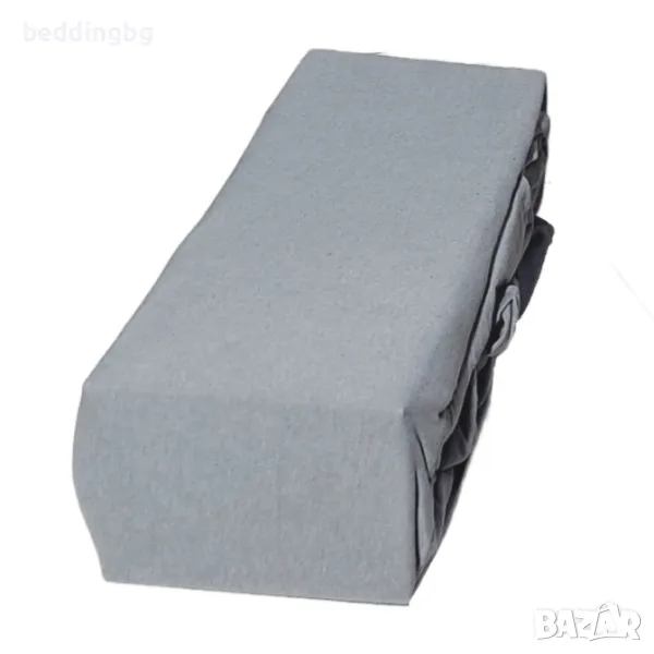 Чаршаф с ластик трико Премиум – тъмно сиво, 100% български памук, снимка 1