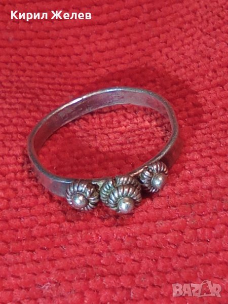 СРЕБЪРЕН ВЪЗРОЖДЕНСКИ ФИЛИГРАНЕН ПРЪСТЕН ВИСОКА ПРОБА СРЕБРО РЪЧНА ЮВЕЛИРНА СТАРА ИЗРАБОТКА 25113, снимка 1