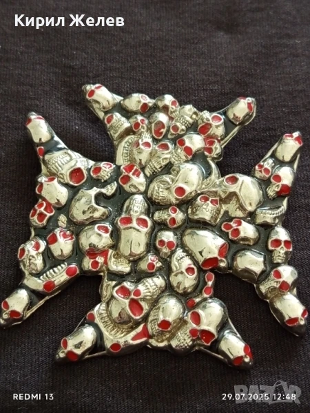 КАТАРАМА за КОЛАН с ЧЕРЕПИ МНОГО КРАСИВ СТИЛЕН ДИЗАЙН 27355, снимка 1