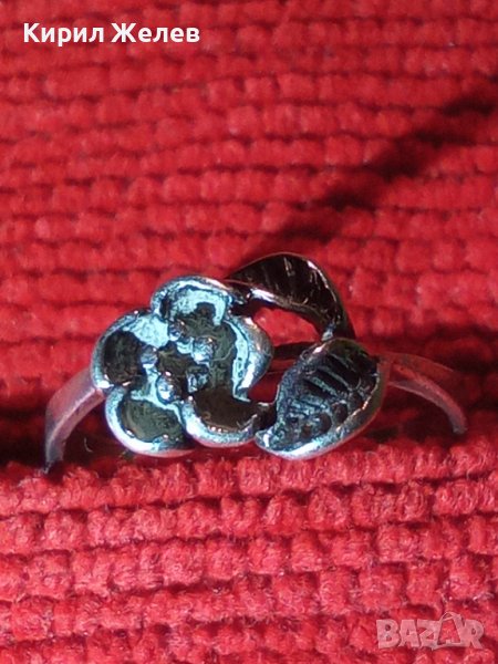Стар ФЛОРАЛЕН СРЕБЪРЕН АРТ ДЕКО ПРЪСТЕН РОЗА ВИСОКА ПРОБА СРЕБРО МАЙСТОРСКА РЪЧНА ИЗРАБОТКА 40553, снимка 1