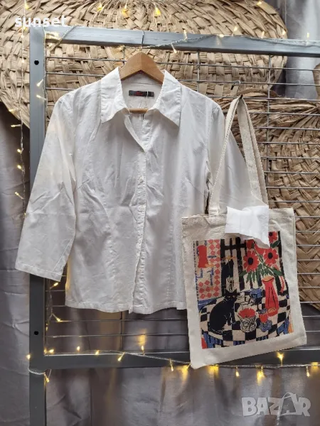 St. Oliver бяла ленена.риза+ чанта, снимка 1