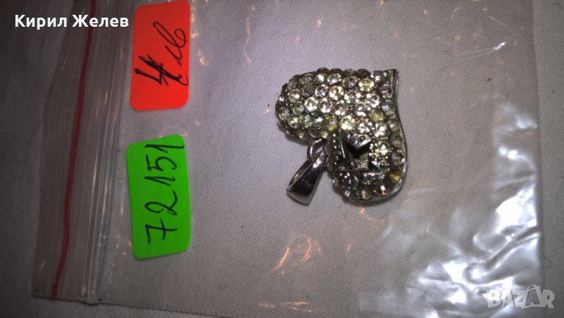 Сърчице с много Камъни за колие старо - 12151, снимка 1