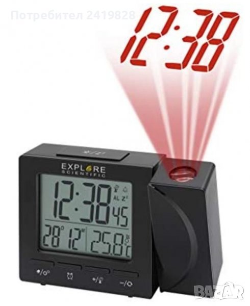 Радиоуправляем часовник SCIENTIFIC RDP1001 с черно време на прожектиране, снимка 1