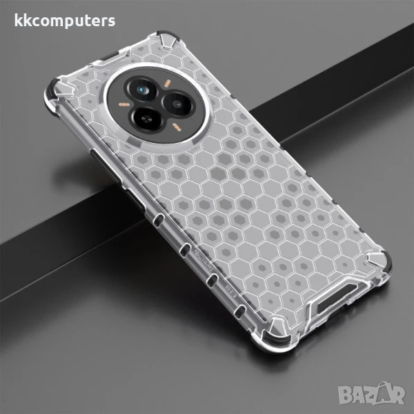 Realme 14 Pro 5G Силиконов Калъф Honeycomb TPU и Протектор, снимка 1