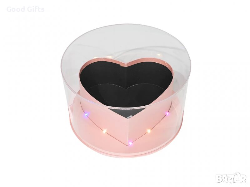 Светеща LED Кутия за декорация Shine Heart Розова, снимка 1