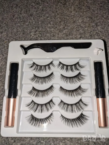  Комплект HZS248 – 5 чифта магнитни изкуствени мигли с очна линия , снимка 1