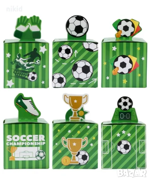 Футбол футболни топка картонена кутия кутии за лакомства подаръци рожден ден парти картонени кутийки, снимка 1