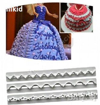 1 вид 4 бр къдрици орнаменти контури кант борд за за торта фондан украса, снимка 1