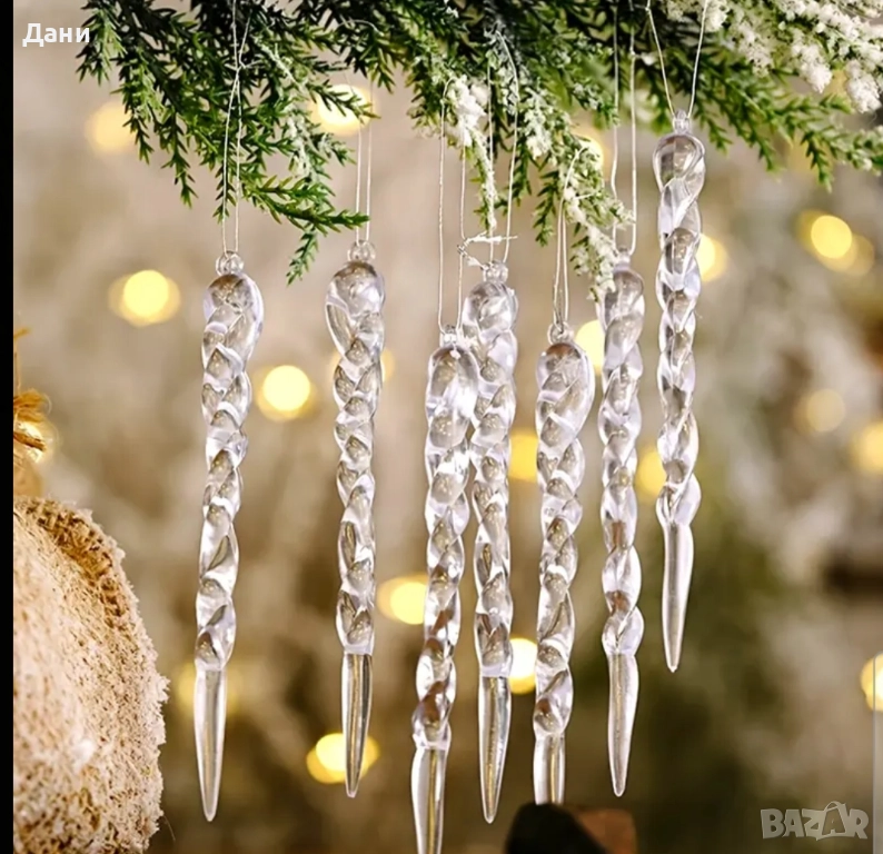 Коледни играчки за елха във формата на лед, снимка 1