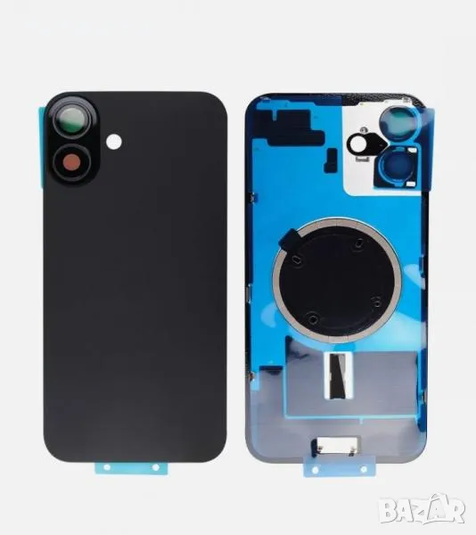 Капак батерия / Задно стъкло Оборудван за iPhone 16 6.1 / Черен / Баркод : 483886, снимка 1