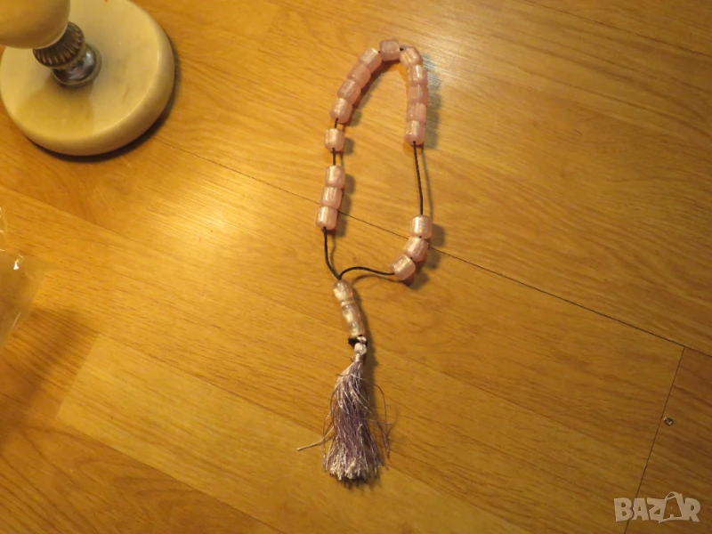 Старинна османска броеница с виолетови  зърна, молитвена броеница турска броеница , снимка 1