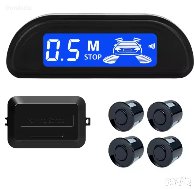 Парктроник с 4 датчика и LED дисплей, снимка 1