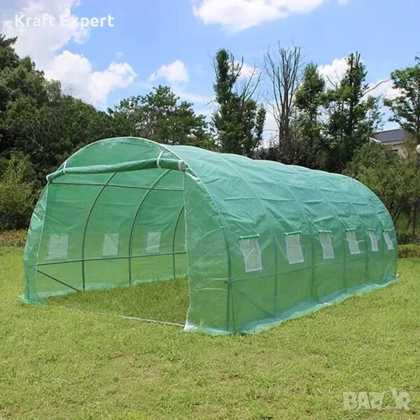 Тунелна оранжерия с 2 врати и 12 прозореца – 600х300х200 см. / Парник, снимка 1