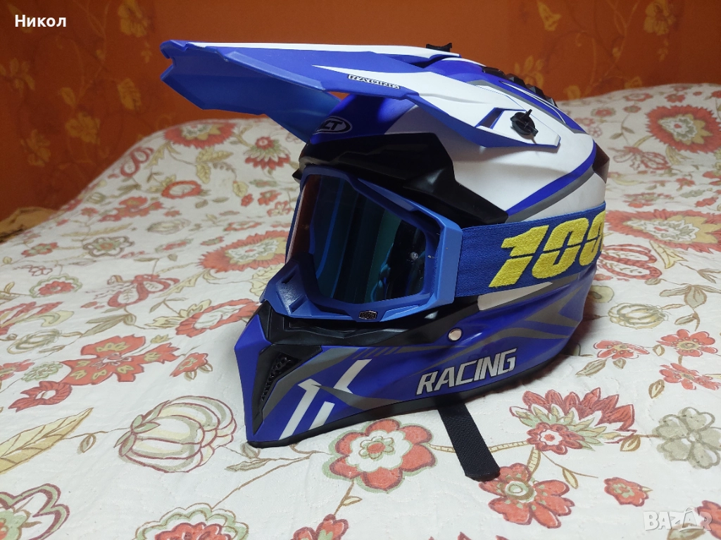 Кросова каска+100%  очила размер L, снимка 1