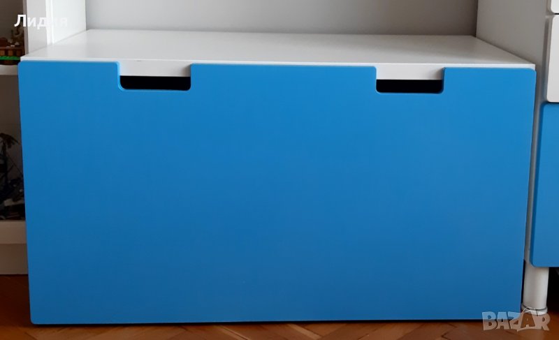 Пейка с чекмедже за съхранение STUVA IKEA – бяло, синьо, снимка 1