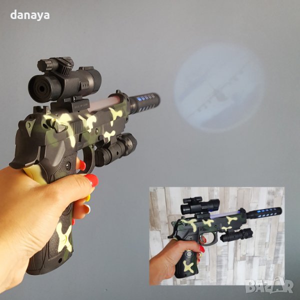 2909 Детски камуфлажен автомат играчка пистолет със звук и светлина, снимка 1
