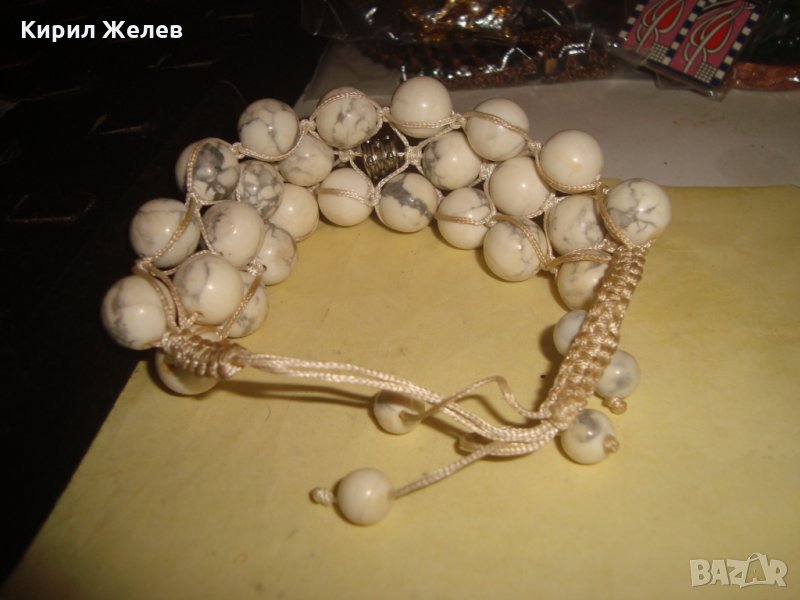 ХЕНД-МЕЙД ФЕШЪН АРТ ГРИВНА от ПОЛУСКЪПОЦЕННИ ШЛИФОВАНИ МИНЕРАЛИ 20895, снимка 1