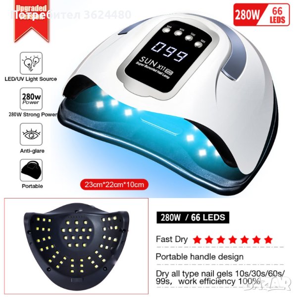 4106 Професионална UV/LED лампа за маникюр, снимка 1