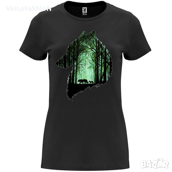 Нова дамска тениска с Вълци в черен цвят, снимка 1