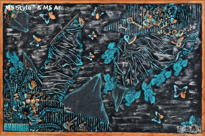 Абстрактна картина #mixedmedia!  Ръчна изработка!, снимка 1