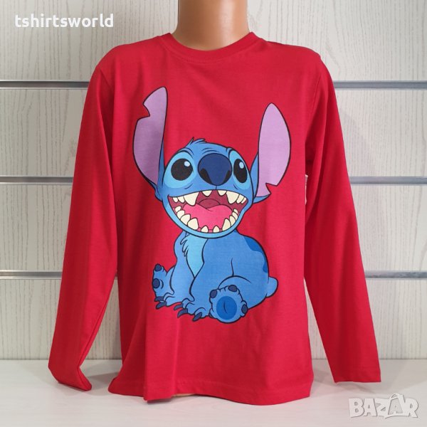 Нова детска блуза с дълъг ръкав и дигитален печат Стич (Stitch), снимка 1