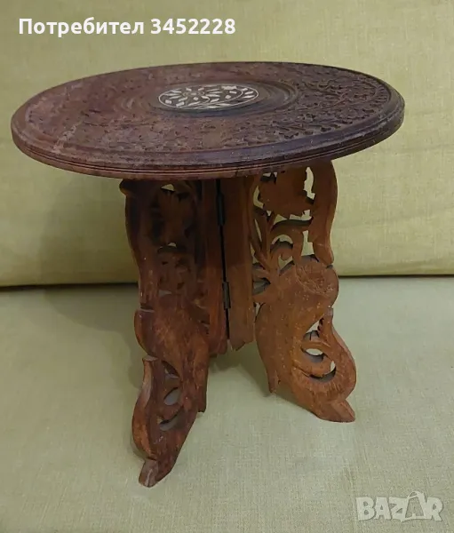 дърворезба масичка винтидж сгъваема за ценители , снимка 1