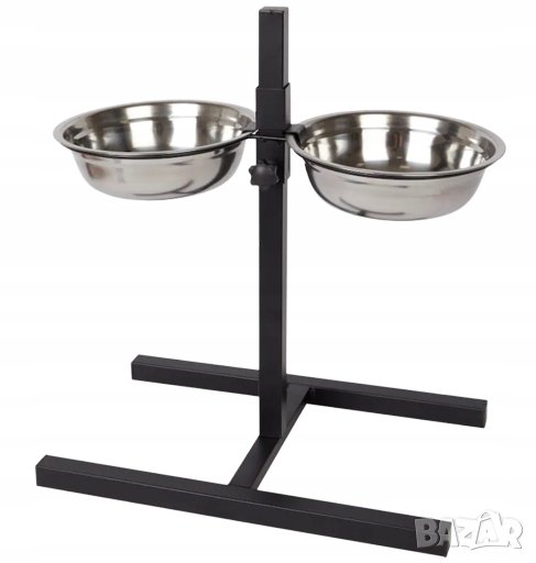 Комплект от две метални купи Beasty, черни, сребристи, 0.7л, снимка 1