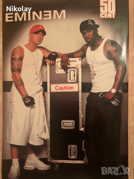 Огромен vintage rap/ hip-hop класика плакат Eminem & 50 Cent, снимка 1