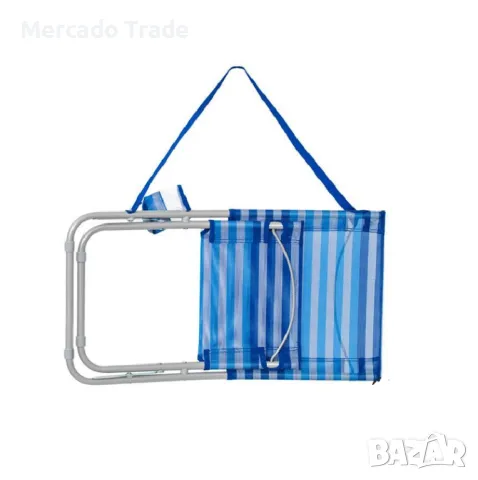 Сгъваем стол Mercado Trade, За къмпинг, плаж, Син райе, снимка 4 - Столове - 49699610