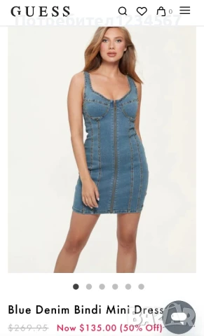 НОВА дънкова рокля GUESS-оригинал на под половин цена, снимка 2 - Рокли - 51397097