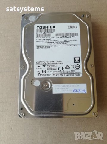 Хард диск Toshiba DT01ACA050 500GB SATA 6.0Gb/s, снимка 3 - Твърди дискове - 38777102