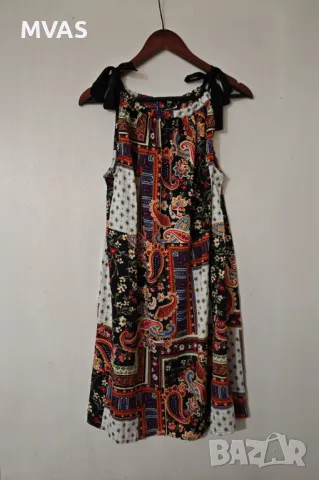 Нова лека широка дамска лятна рокля на връзки L размер , снимка 1