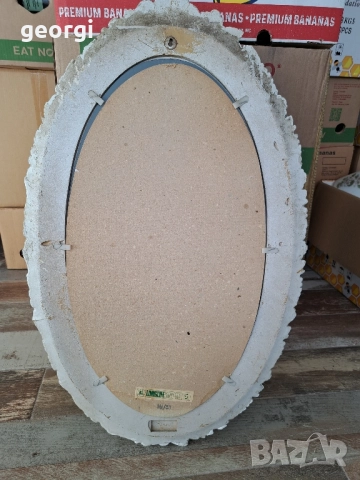 немско огледало за стена с бяла рамка с релефни рози, снимка 10 - Огледала - 51765065