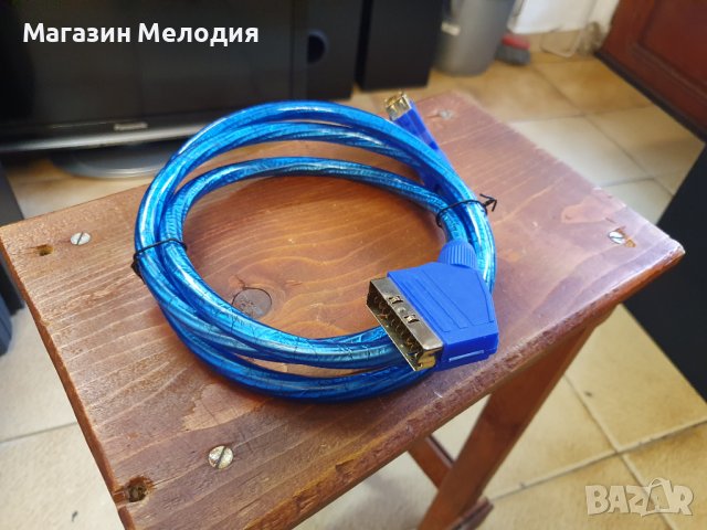 НОВ! Висококачествен скарт кабел с позлатени конектори SCART-SCART 1,5m, снимка 4 - Други - 38292199