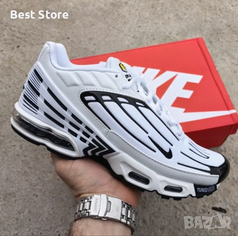 Nike Air Max TN 3 Plus Бяло и Черно Мъжки Маратонки 40-45 Номер 