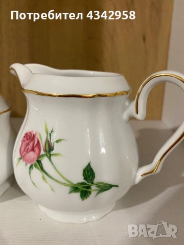 Rose Creamer от Christineholm.1980г. Захарница и каничка за мляко., снимка 4 - Антикварни и старинни предмети - 52110625