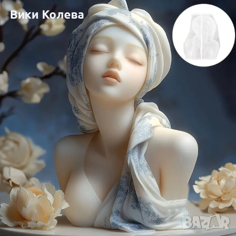 Силиконови молдове „Антични бюстове“ – Давид и Спящо момиче (за свещи и гипс) Описание:, снимка 8 - Форми - 52897757