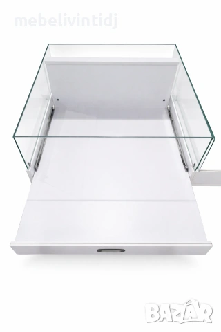 Стъклена витрина с шкаф – бяла, снимка 10 - Витрини - 53576027