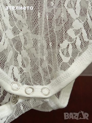 дантелено детско боди цвят екрю ,айвъри, снимка 2 - Бодита за бебе - 52307140