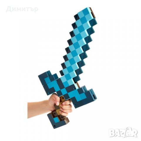 Майнкрафт, Minecraft диамантен меч и кирка 2в1 играчка Маинкрафт