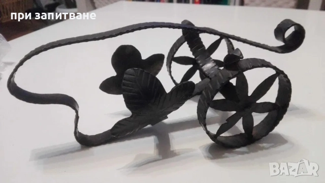 Маслена картина, 54 х 46 см.; Свещници и поставка за вино, от ковано желязо., снимка 6 - Декорация за дома - 48564042