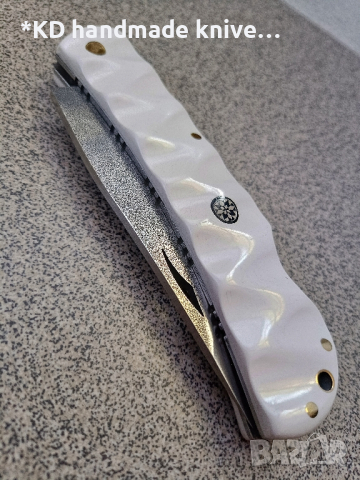 Сгъваем нож ръчно изработен от N690co стомана, снимка 5 - Ножове - 44880186