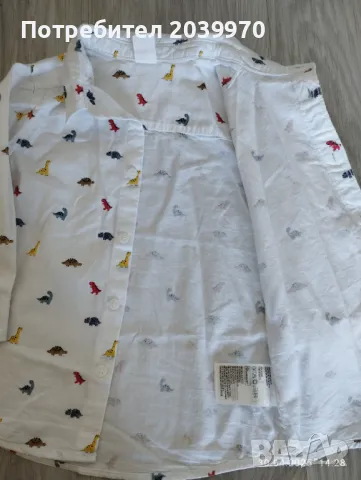 Риза H&M с динозаври , снимка 2 - Бебешки блузки - 50095892