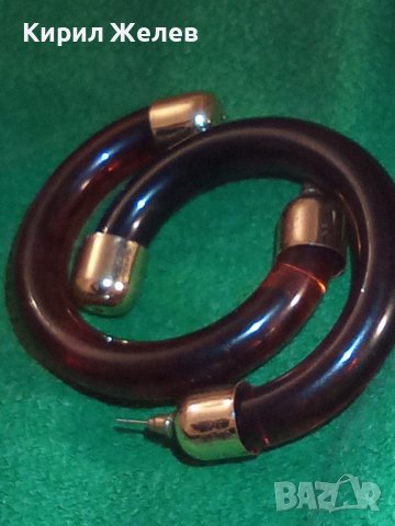 СТАРИ ВИНТИДЖ КАТАЛИНЕНИ ЗЛАТИСТИ АРТ ОБЕЦИ 25559, снимка 8 - Обеци - 35653948