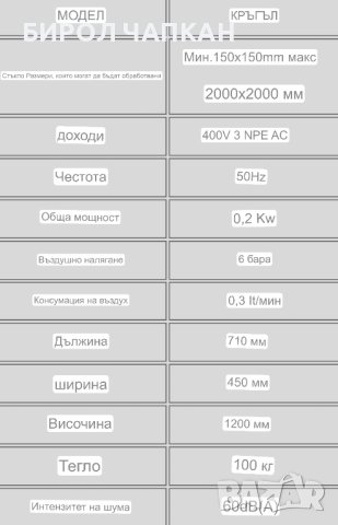 Въртяща се маса за стъкло, снимка 2 - Други машини и части - 43900652