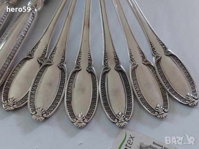 Сребърен(800) проба комплект за хранене за шест човека/Продаденилъжици вилици ножове/, снимка 11 - Прибори за хранене, готвене и сервиране - 38656352