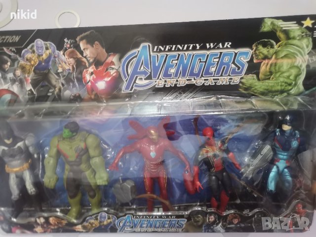 сет 5 Avengers герои Хълк Батман Iron пластмасови фигурки за игра и украса торта топери играчки, снимка 1 - Фигурки - 44112888